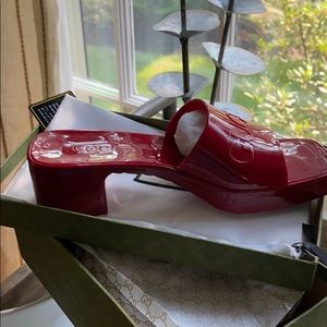 Red Rubber Shoes Gucci Look Alike